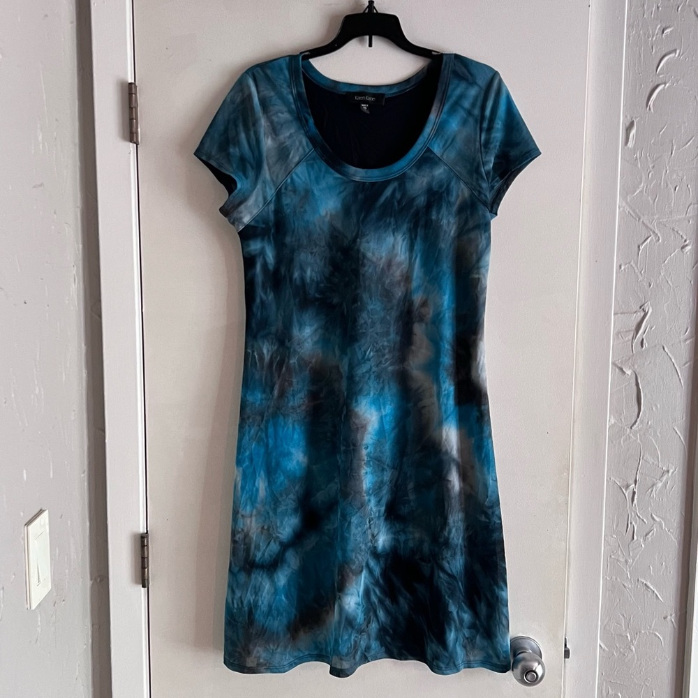 Karen Kane size Large L Blue Tie Dye Dress